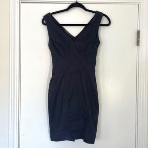 Bebe Black Bodycon‎ Dress Corset Back Italian Fabric Sleeveless Mini Size 0